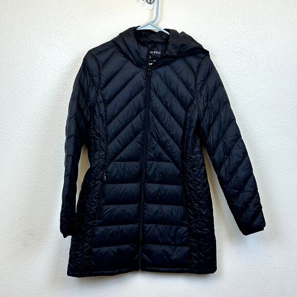 London Fog Lightweight Full Zip Hooded Down Puffer Jacket Coat Women's small - Picture 1 of 6